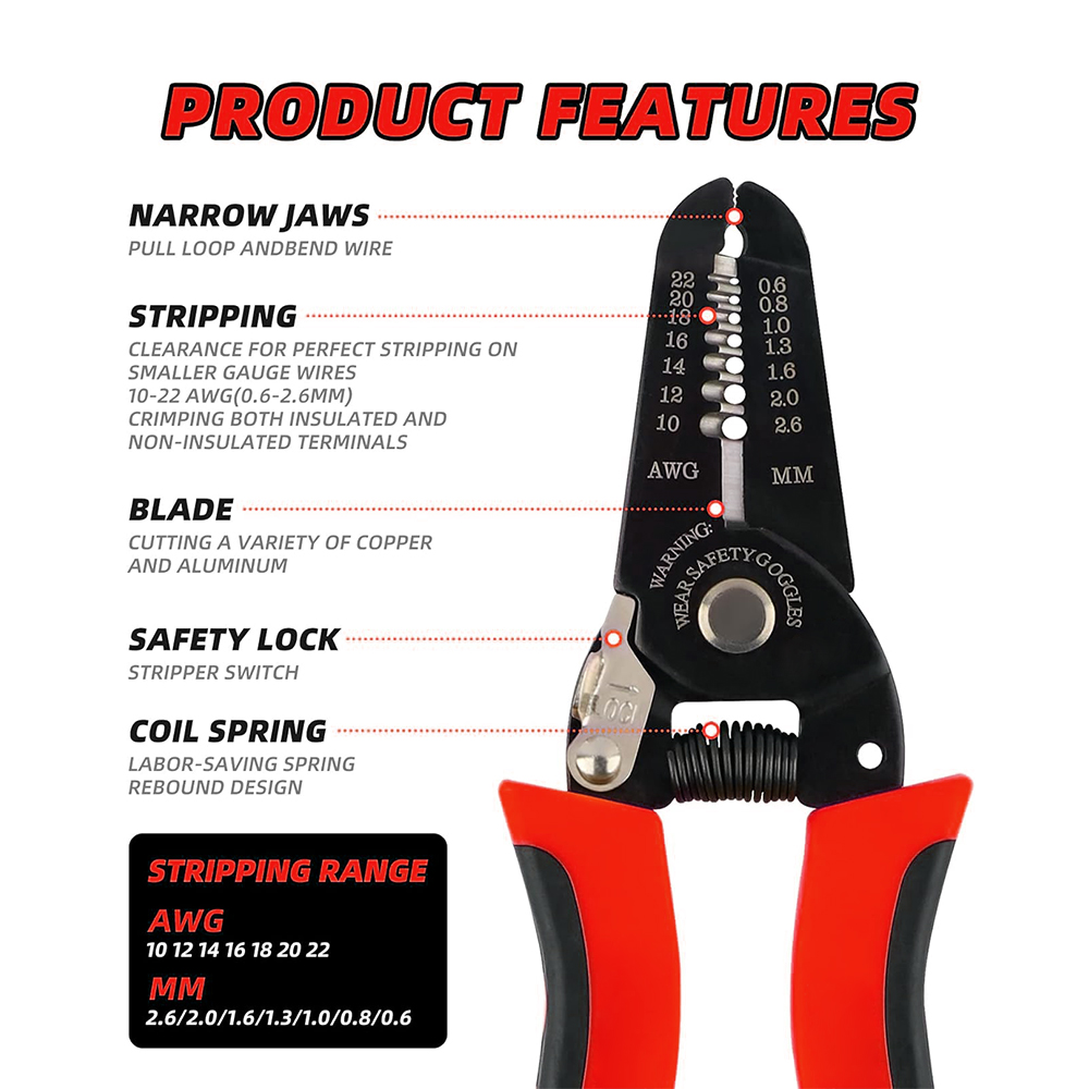 Wire Stripper Cutter - Obcinak do drutu, Ściągacz izolacji, Zaciskarka
