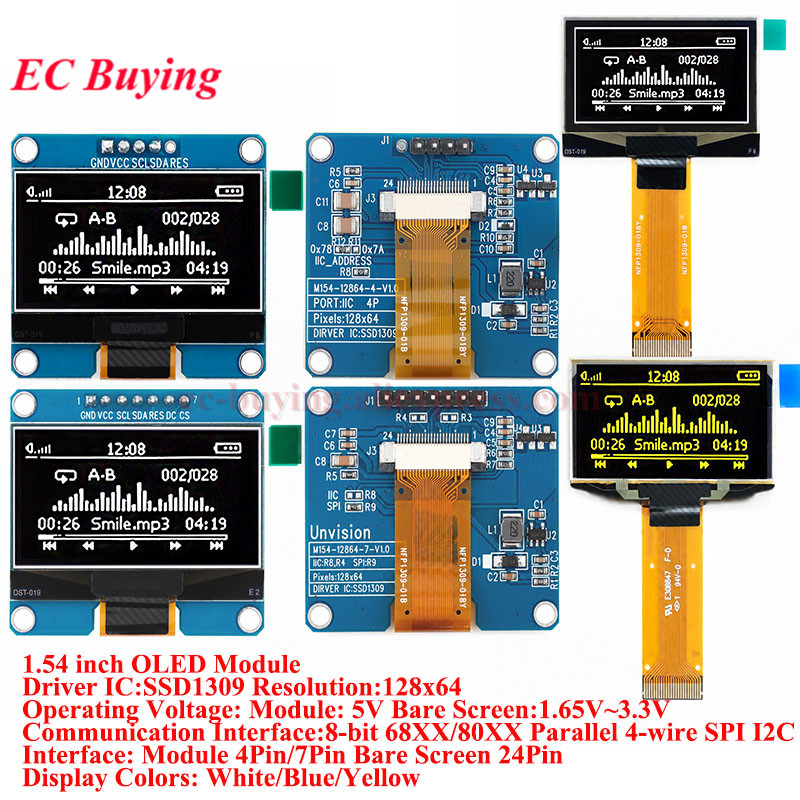 I2C Lcd Display - Moduł OLED 1,54 cala, ekran LCD
