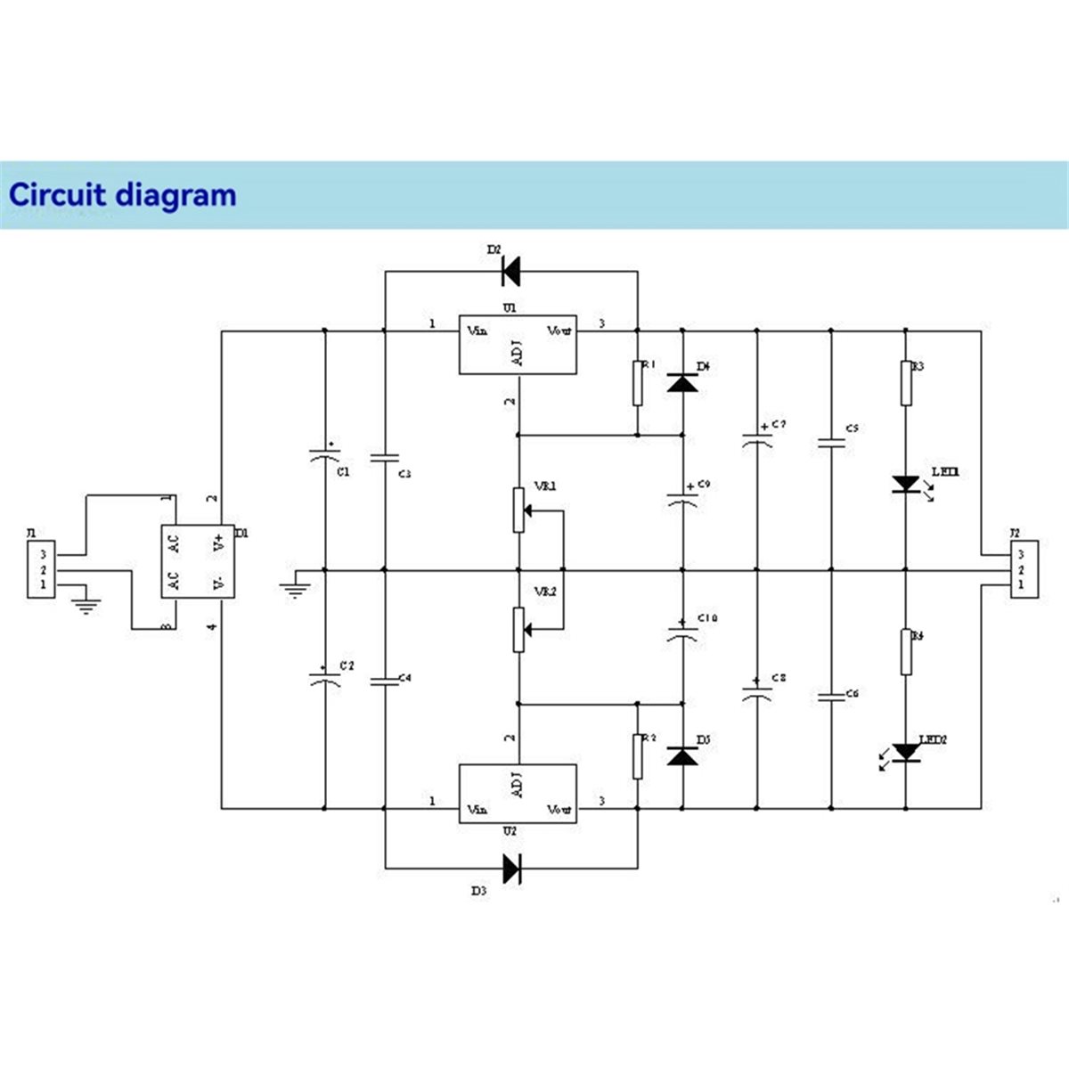 Lm317 Voltage Regulator - Moduł zasilacza A49T LM317 LM337 z