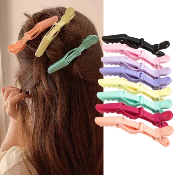Crocodile Clip Set - 6-częściowy zestaw jasnych spinki do włosów