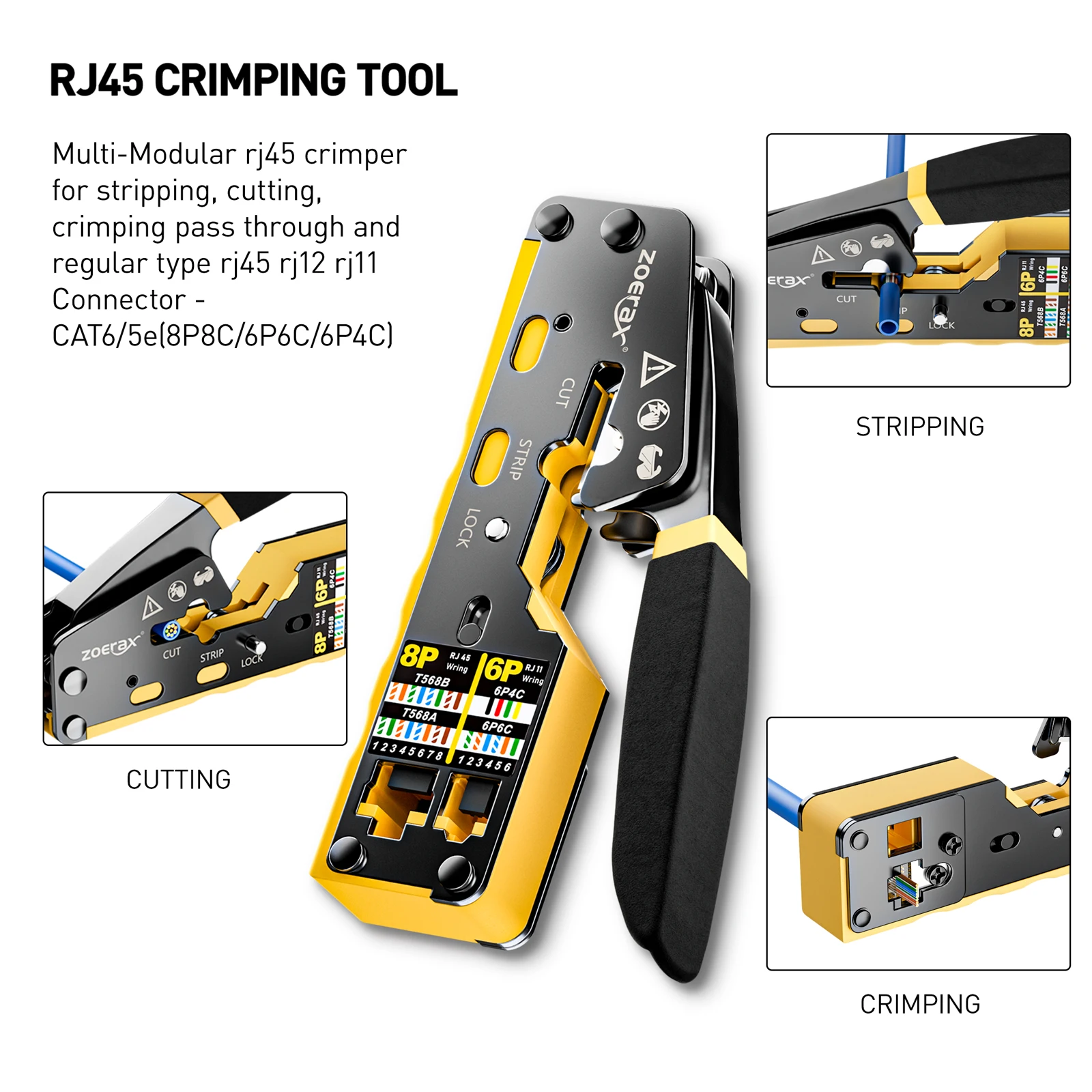 ZoeRax RJ45 CAT6 CAT5E Zestaw  – Wire Stripper Cutter recenzja i cena