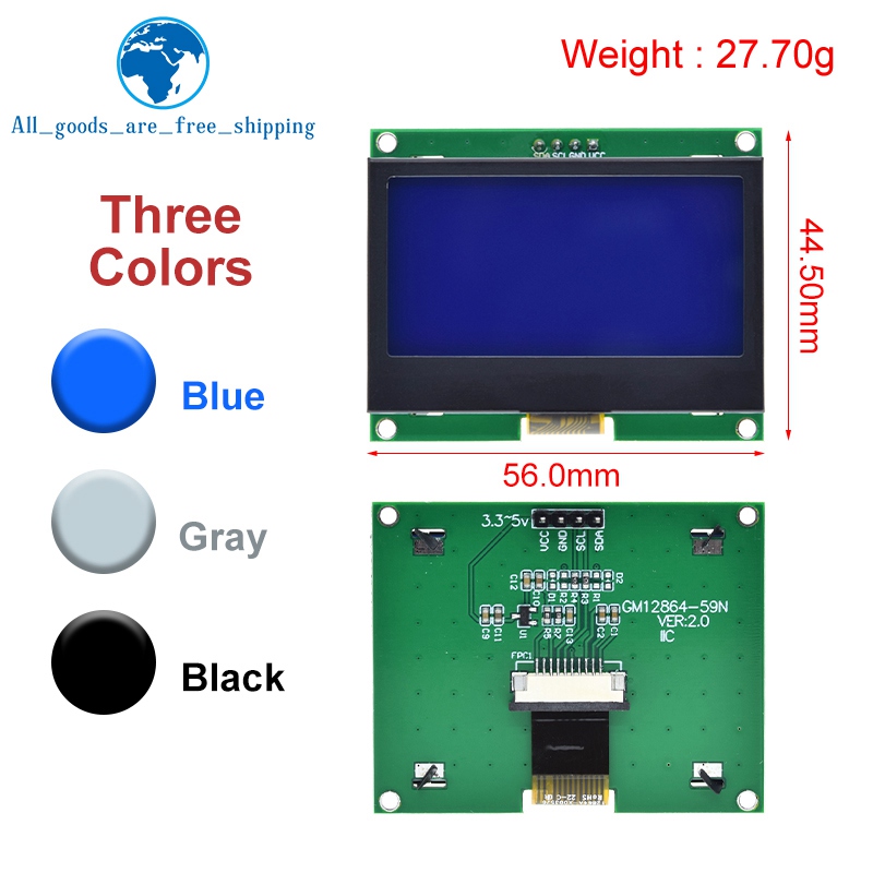 1/3 SZT. Moduł LCD 12864 IIC 1 – I2C Lcd Display recenzja i cena