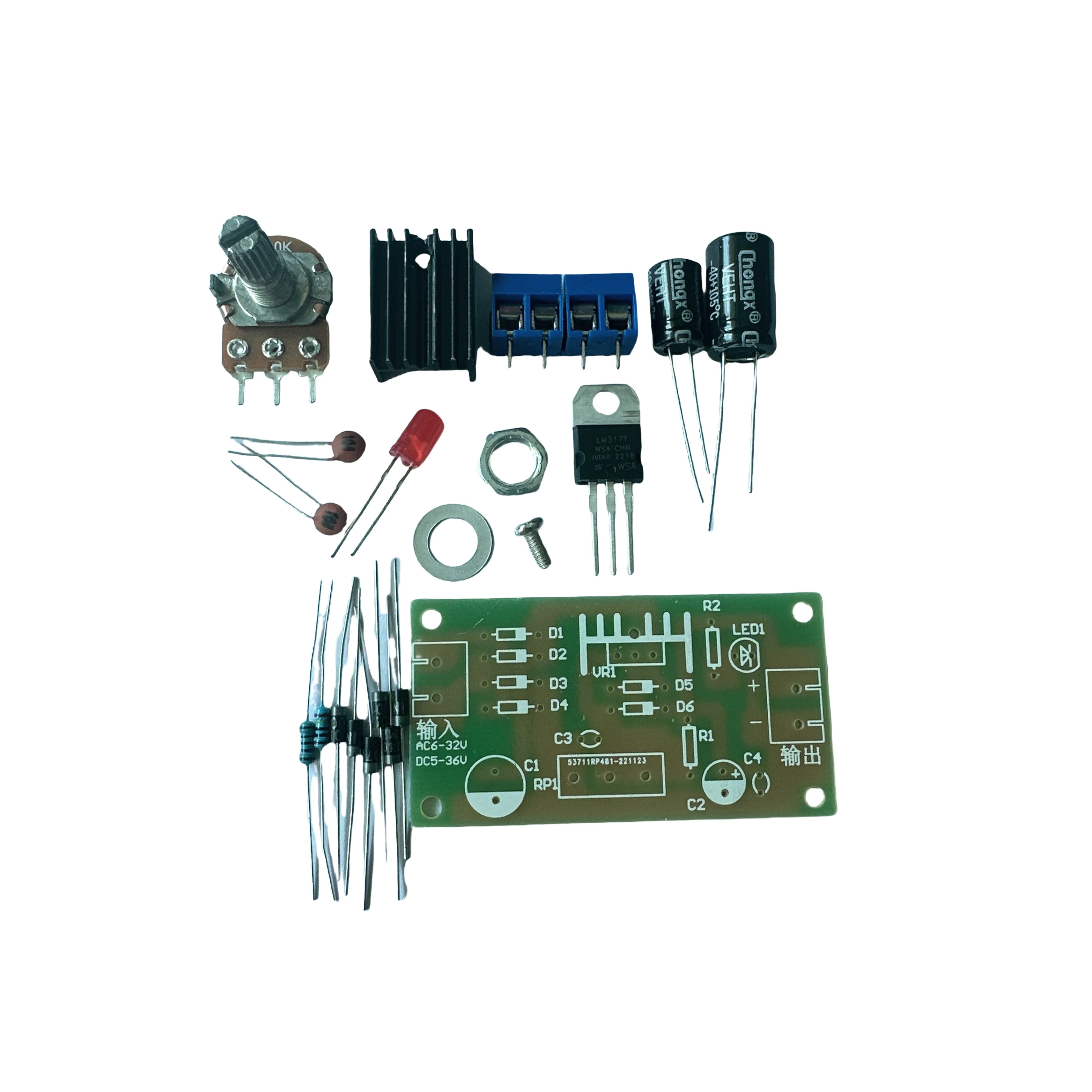 Zestaw regulowanego zasilacza  – Lm317 Voltage Regulator recenzja i cena